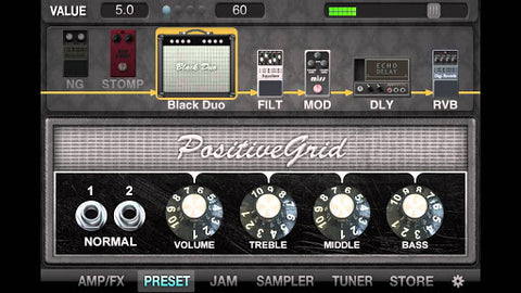 Jam Up Pro Guitar App - Amp View