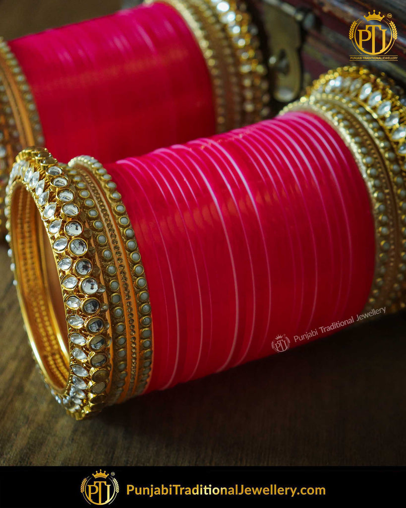 Peach Pearl Kundan Bridal Chura By 