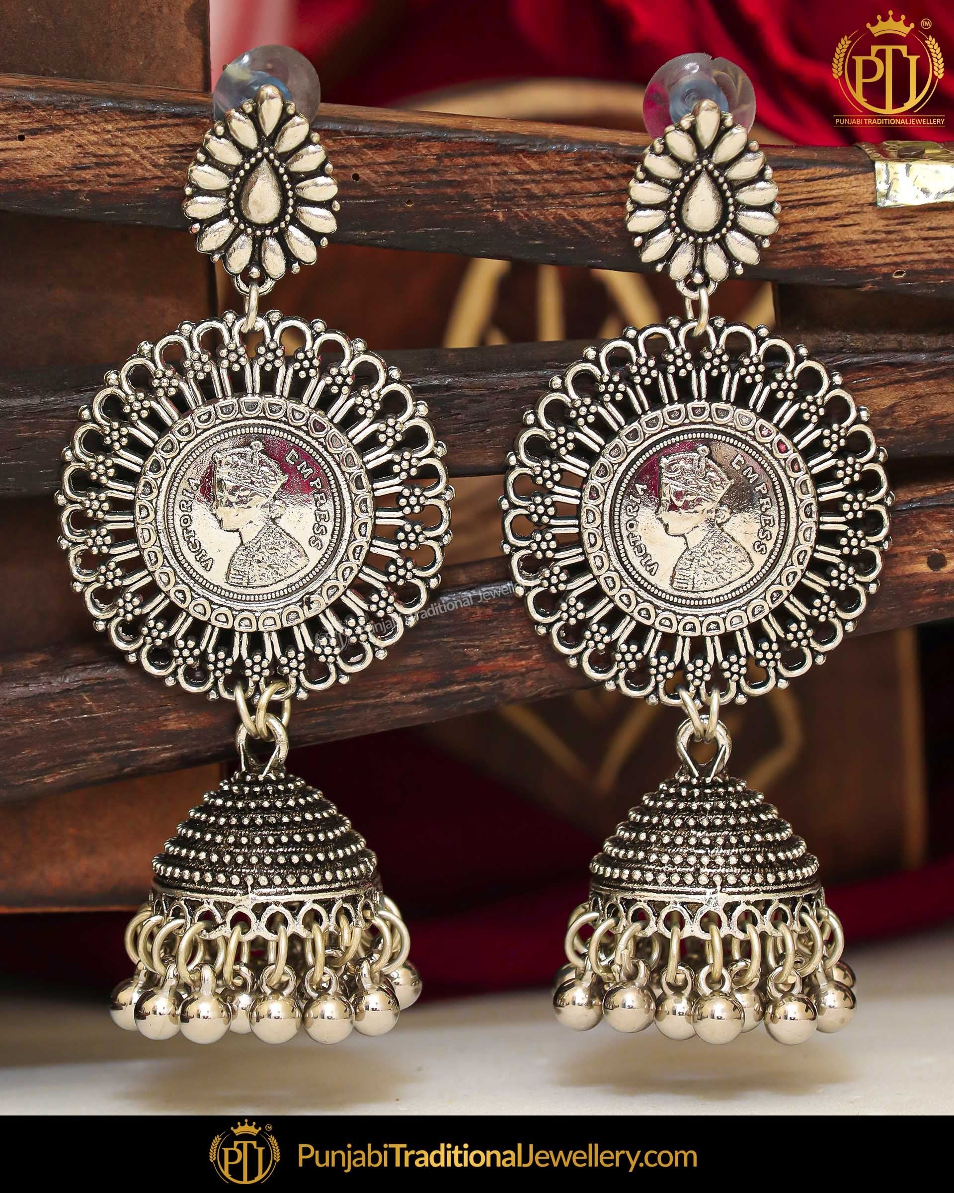 Buy SHARALLE Exquisite Afghani Style Antique Oxidized Jhumka Women's  Jewelry Earrings - Hoop earrings with Bell/oxidised big hoop earrings for  Girls at Amazon.in