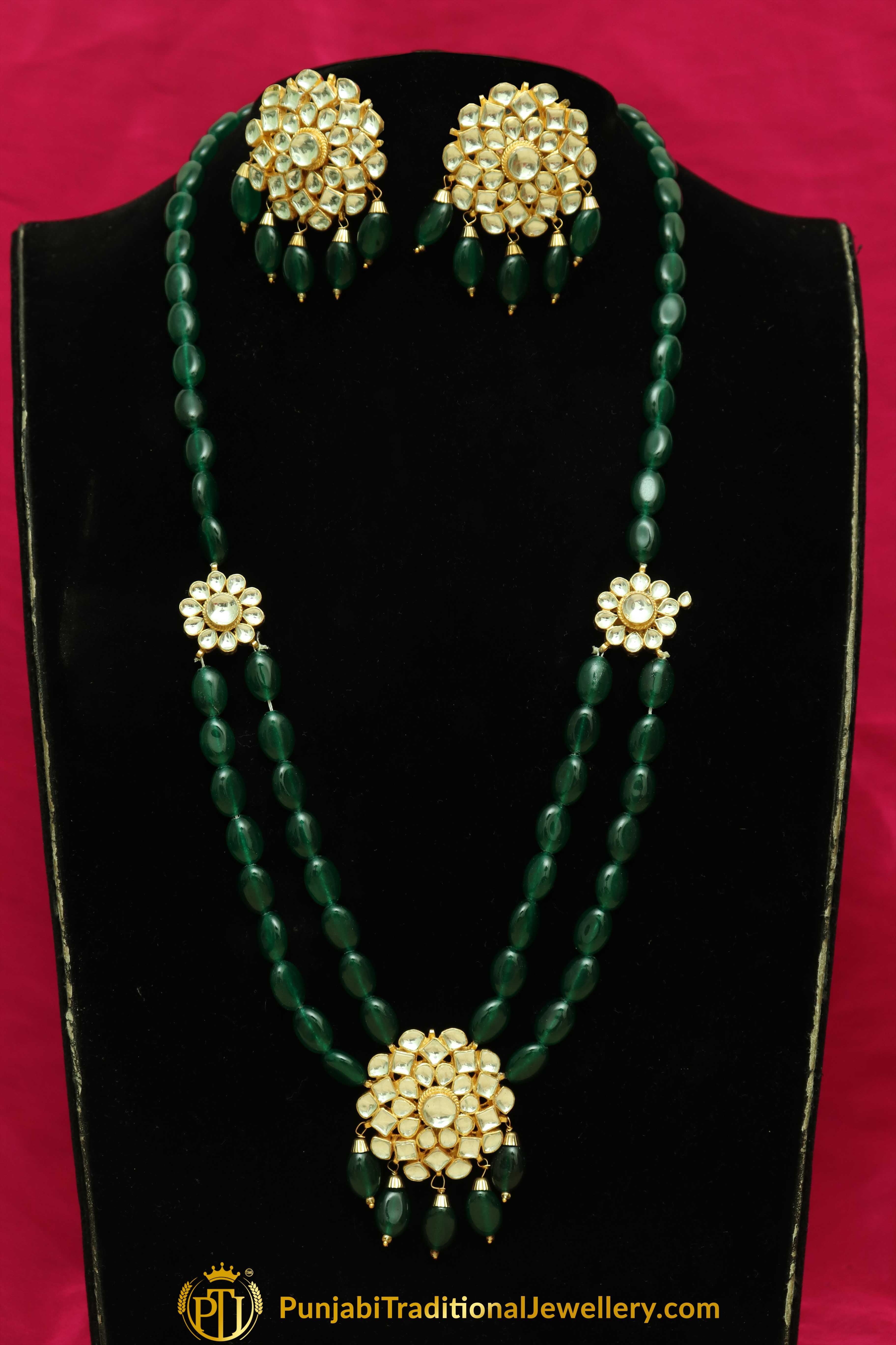 Enisa Emerald Kundan Necklace Set 