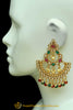 Green & Red Polki Earrings By Punjabi Traditional Jewellery