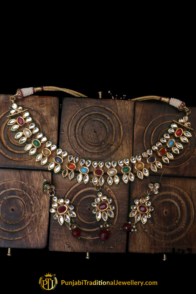Multi Kundan Necklace Set By Punjabi Traditional Jewellery