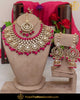 Gold Finished Kundan Hot Pink Pearl Choker Necklace Set | Punjabi Traditional Jewellery Exclusive