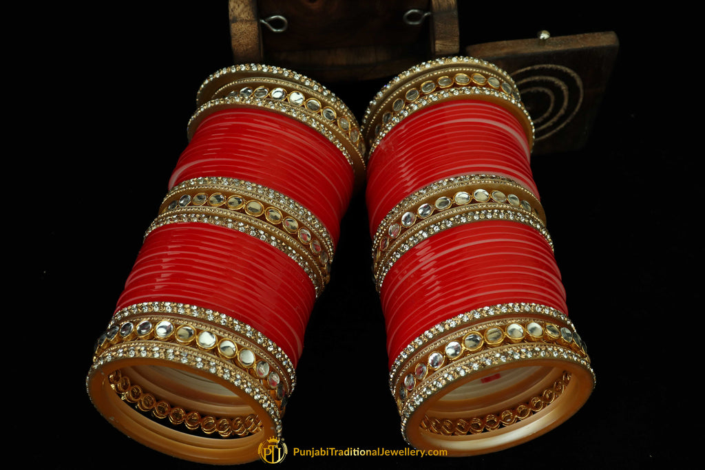 Red Wedding Bridal Chura By Punjabi 