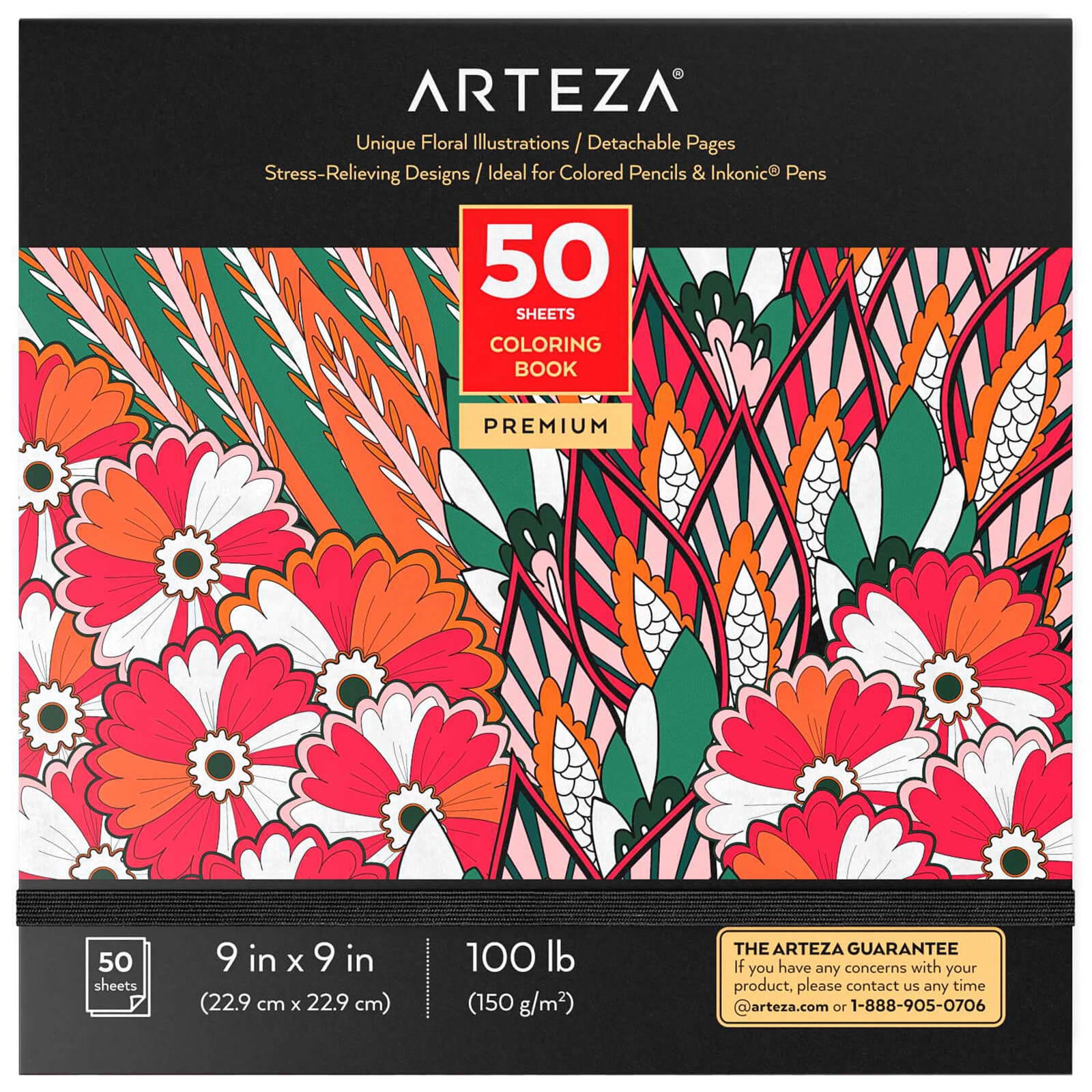 Arteza Adults Colouring Book Floral Designs