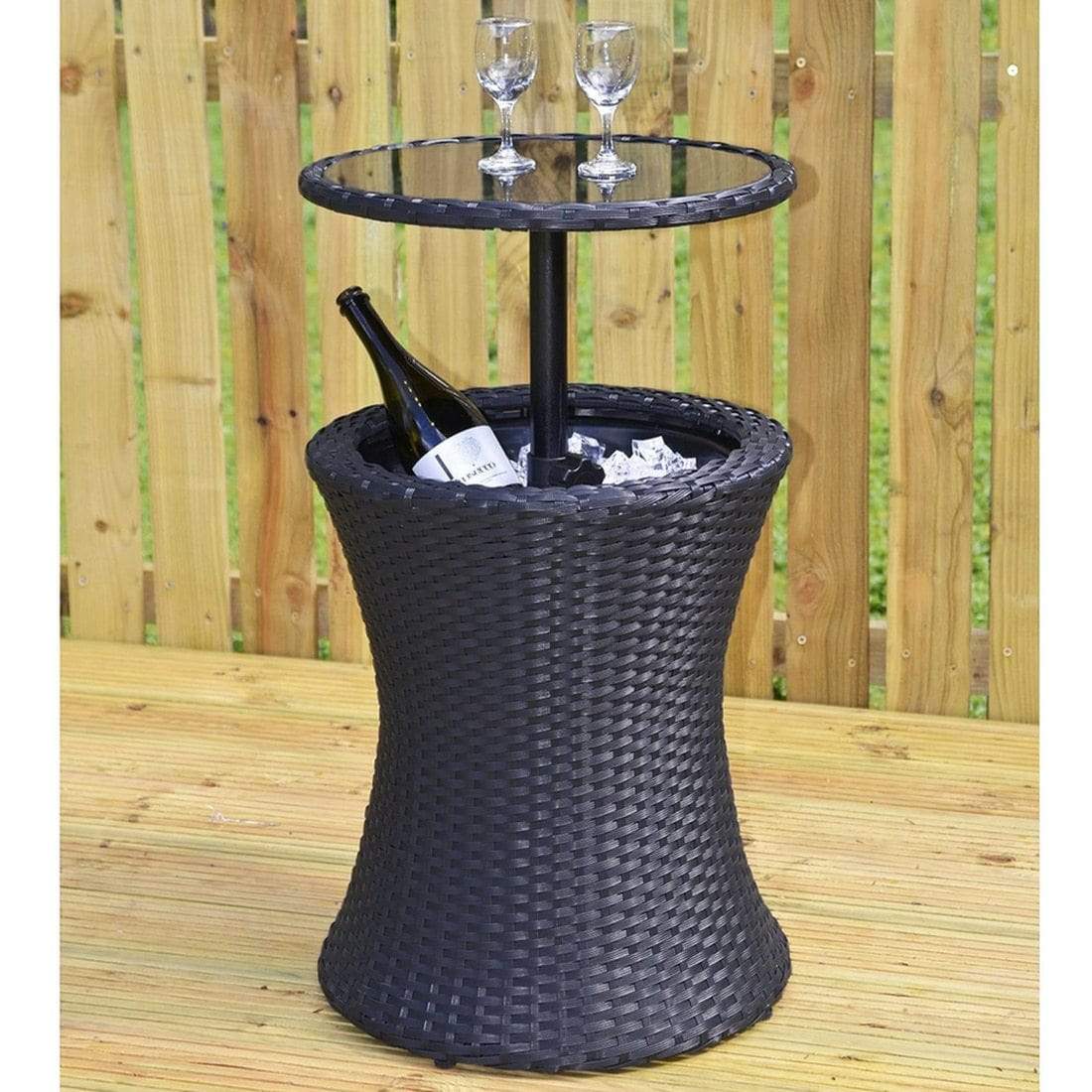 grey rattan beer cooler