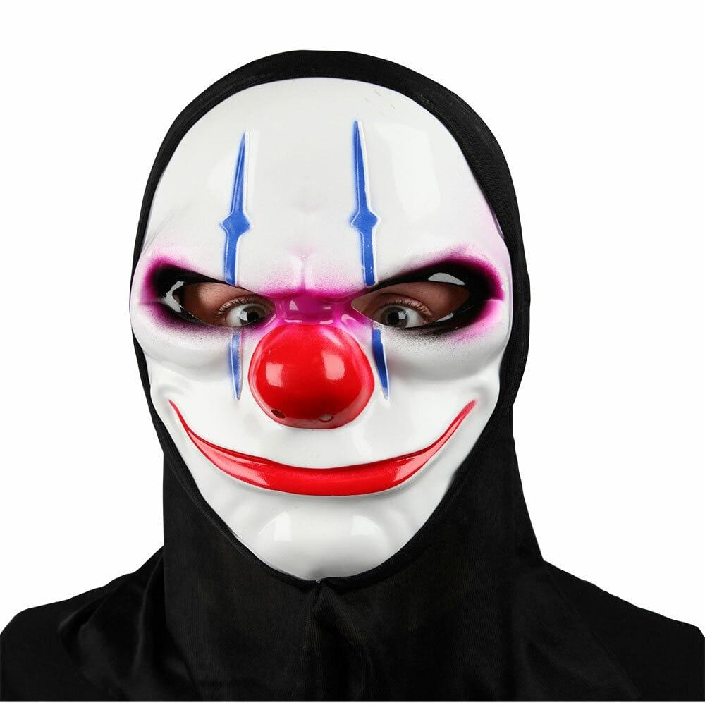 Evil Freaky Clown Mask With Hood Fancy Dress Halloween – XS-Stock.co.uk