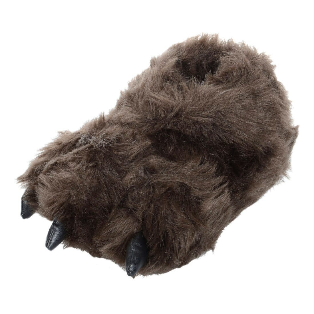 Mens Novelty Fluffy Brown Bear Feet Slippers & Non Slip Sole – XS-Stock ...