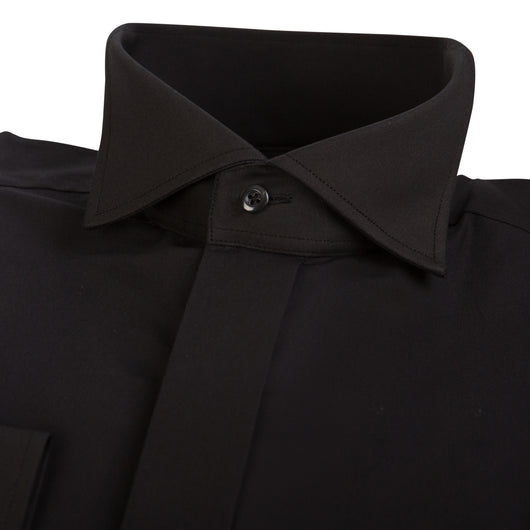black wing collar dress shirt