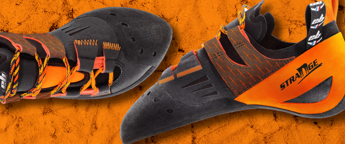 EB Strange climbing shoes.