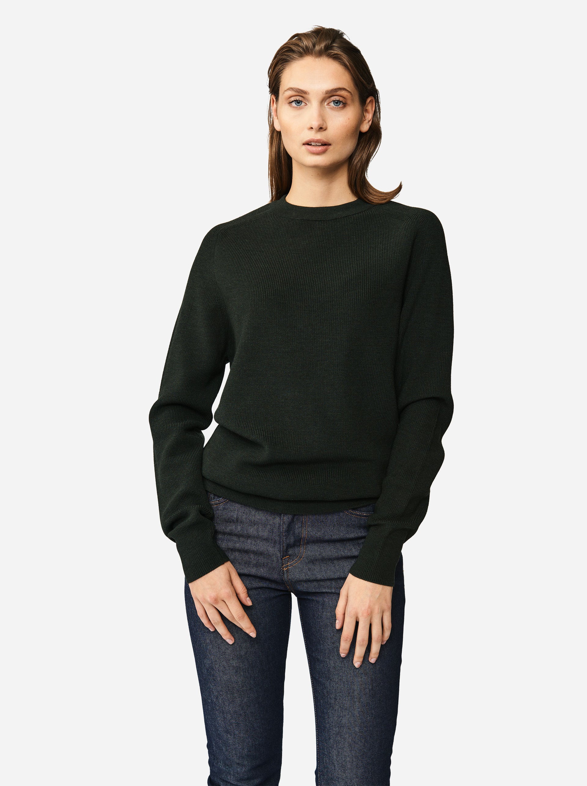 Teym • The Merino Sweater for women • Crewneck • Green • 100% Merino wool