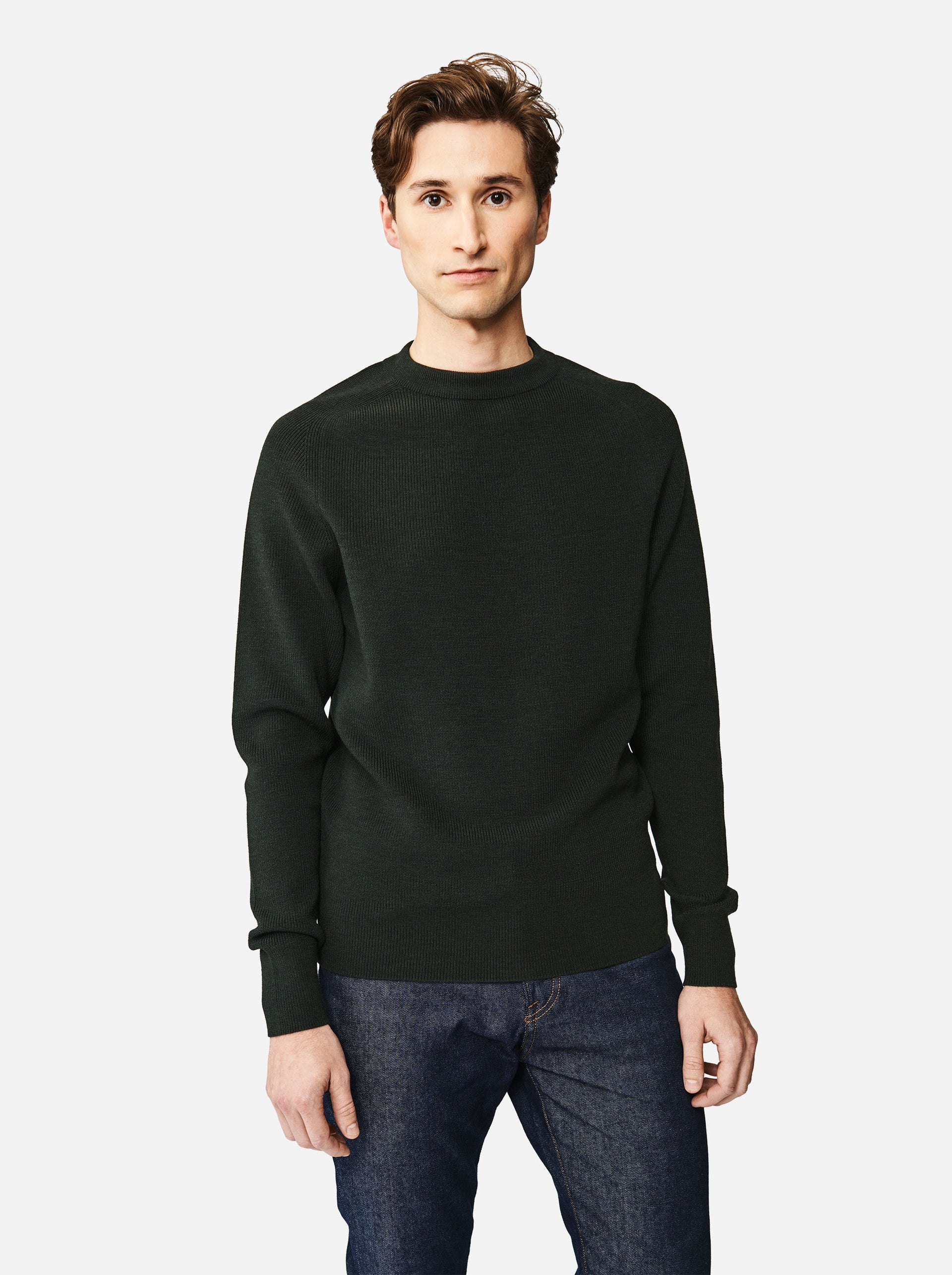 Teym • The Merino Sweater for men • Crewneck • Green • 100% Merino wool