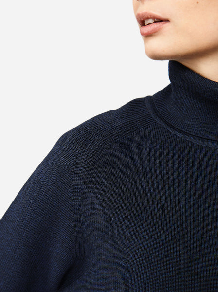 Teym • The Merino Sweater for women • Turtleneck • Blue • 100% Merino wool