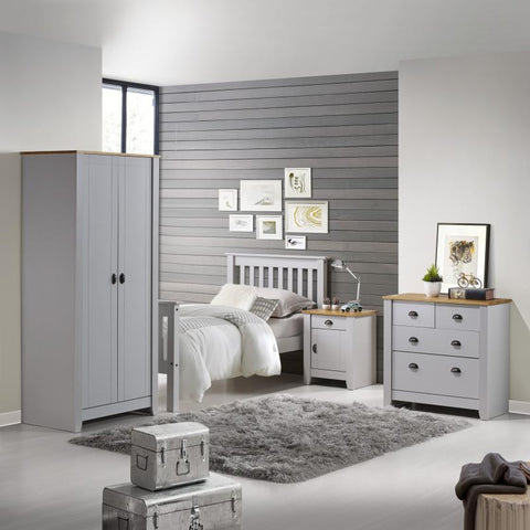 ludlow bedroom furniture set in grey/oak lacquer – discountsland.co.uk
