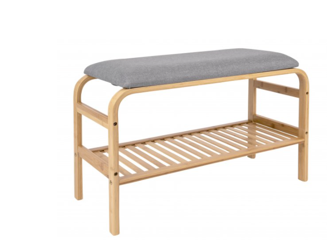 grey fabric bench seat