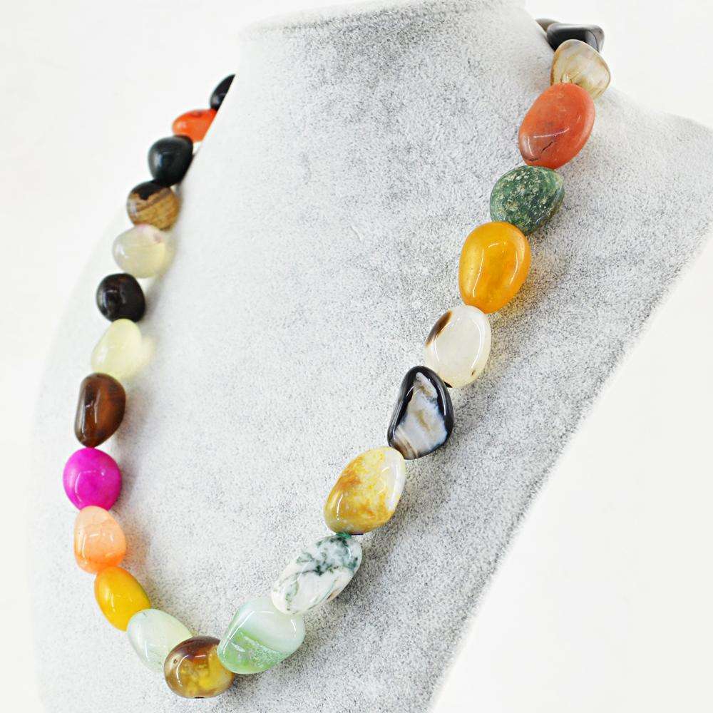 20 Inches Long Multicolor Multi Gemstone Necklace Natural Untreated Be
