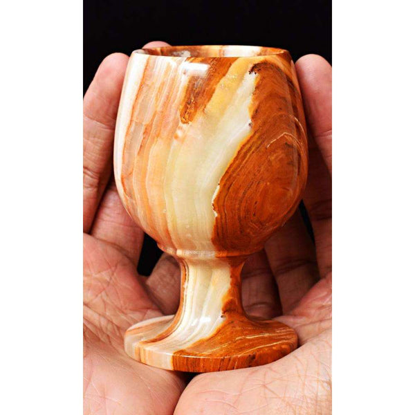 gemsmore:Beautifully Hand Carved Agate Wine Glass