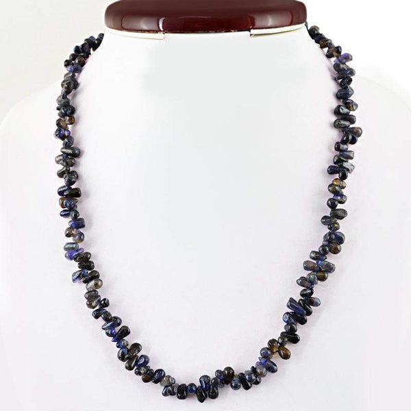 Blue Tanzanite Necklace Natural Tear Drop Untreated Beads