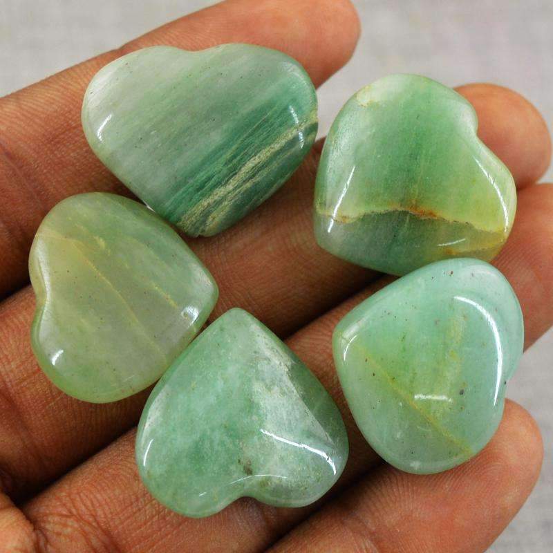 Heart Shape Green Aquamarine Gemstone Lot - Natural Untreated