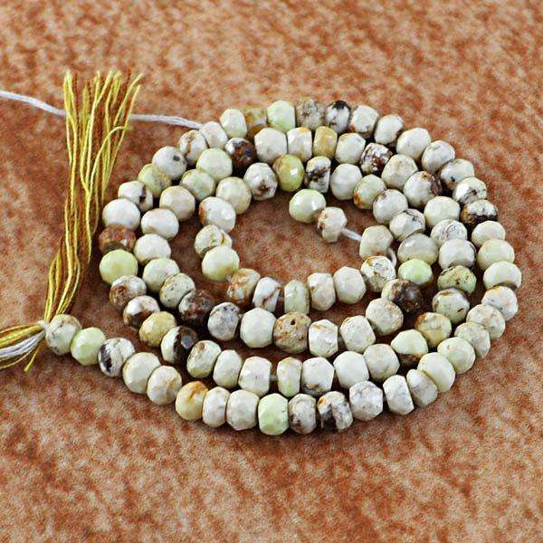 Natural Amazing Faceted Pistachio Jasper Drilled Beads Strand