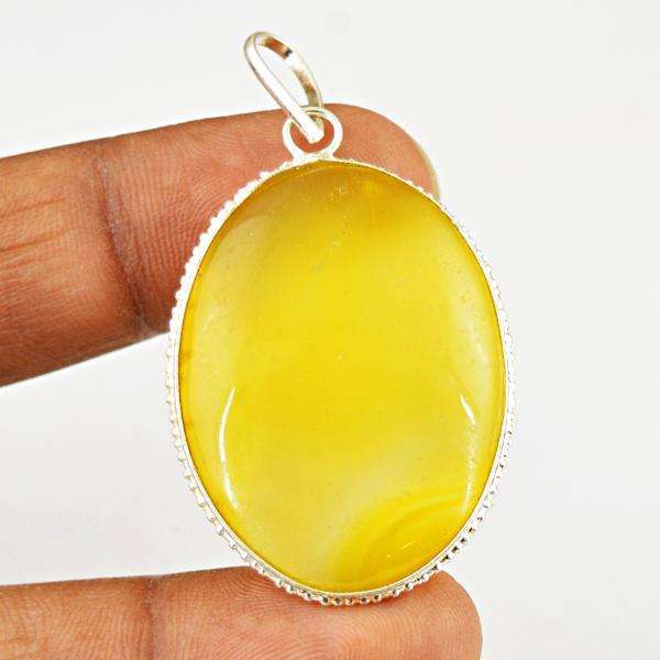 Natural Oval Shape Yellow Aventurine Crystal Healing Pendant