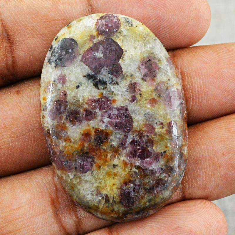 Natural Ruby Ziosite Gemstone - Oval Shape