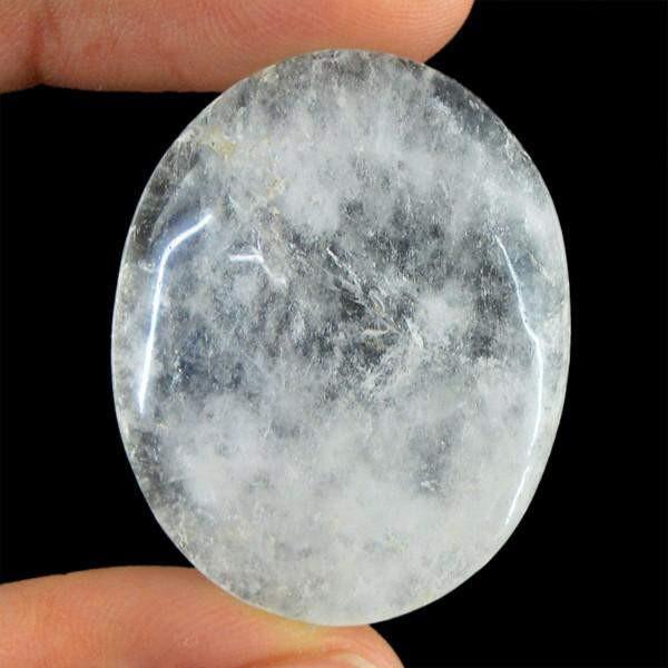 Natural White Quartz Oval Shape Healing Palm Gemstone