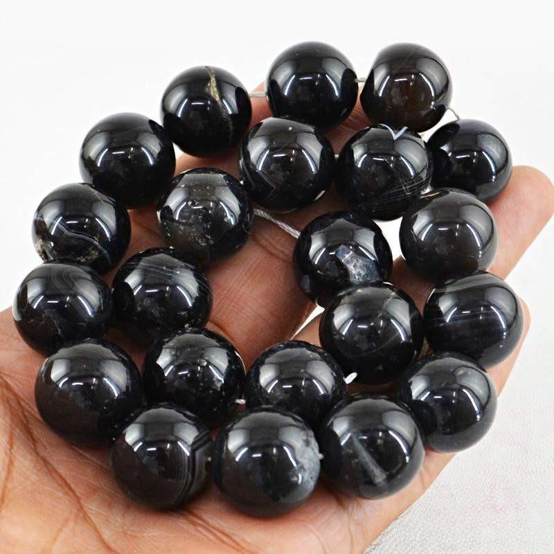 Untreated Black Onyx Strand Natural Round Shape Beads