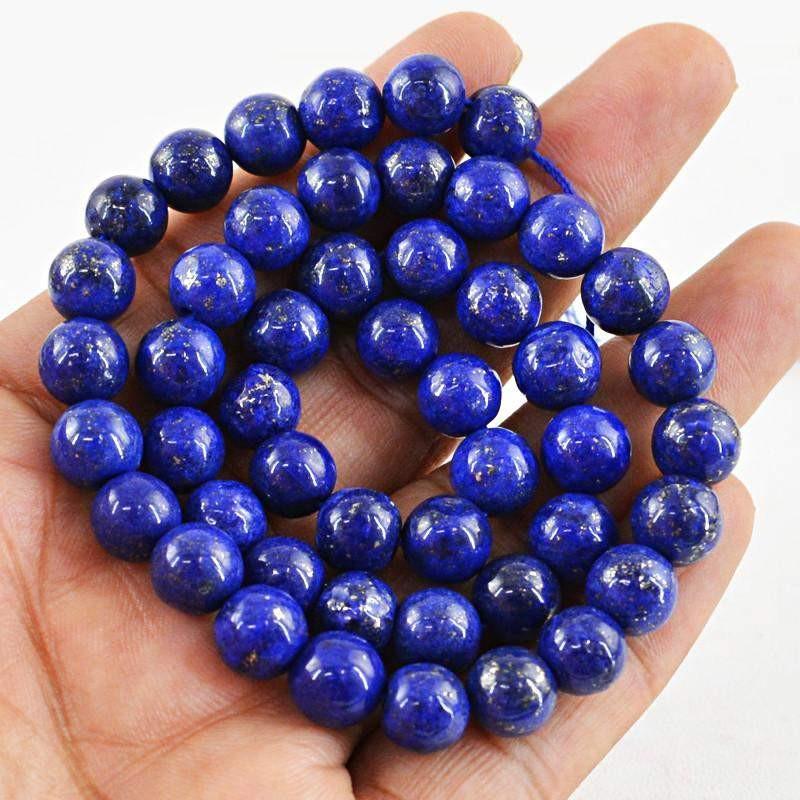 Untreated Blue Lapis Lazuli Strand Round Shape Drilled Beads