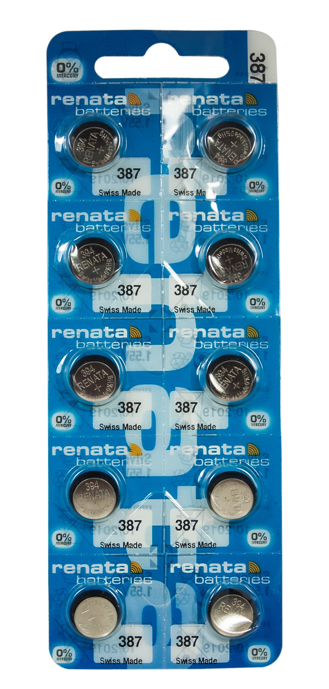 RENATA 387s Silver Oxide Batteries ( High Drain ), 1.55 V-1 STRIP (5pc ...
