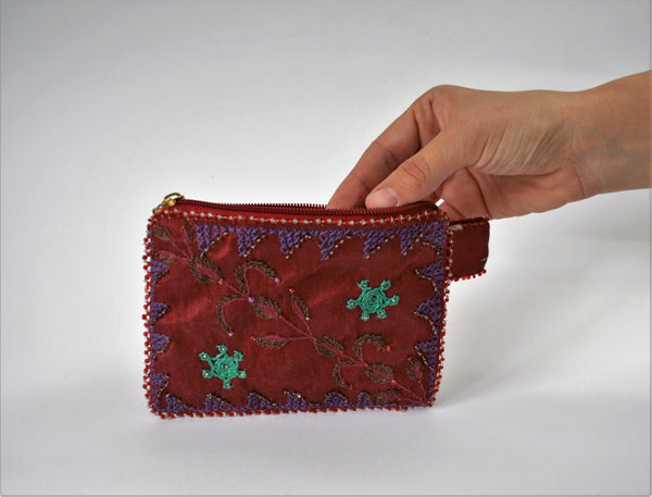 embroidered purse