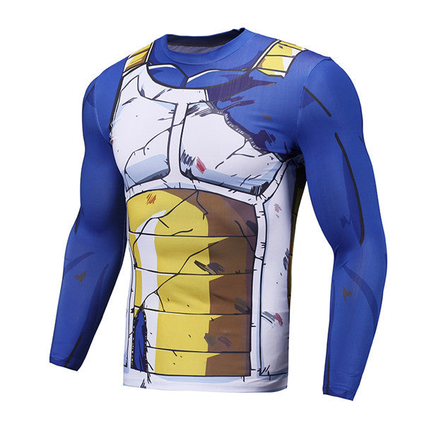 Vegeta Dragon Ball Z Compression Shirt Long Sleeves Pro Swole