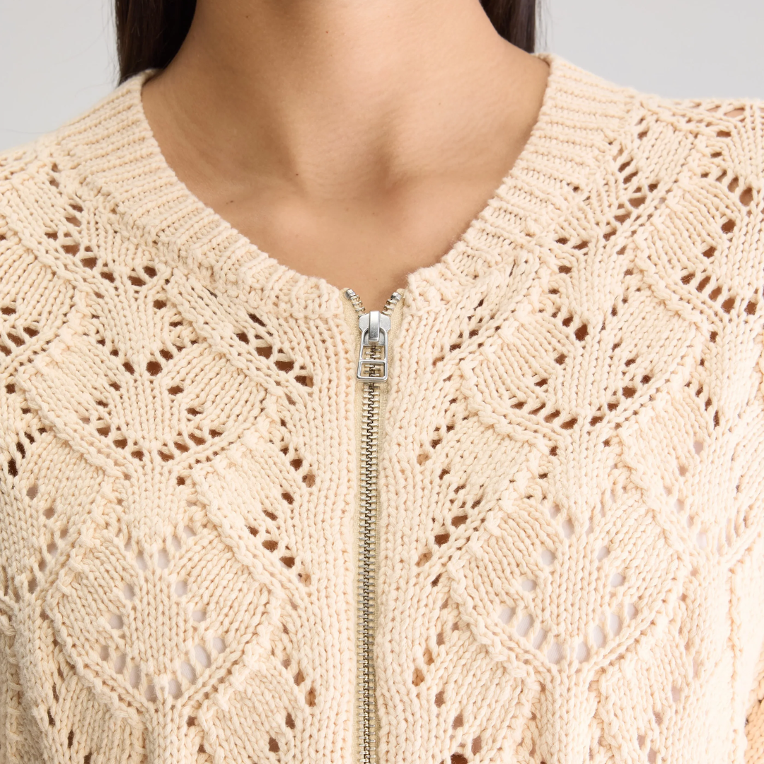 Allady Zipped Cardigan (Ivory)