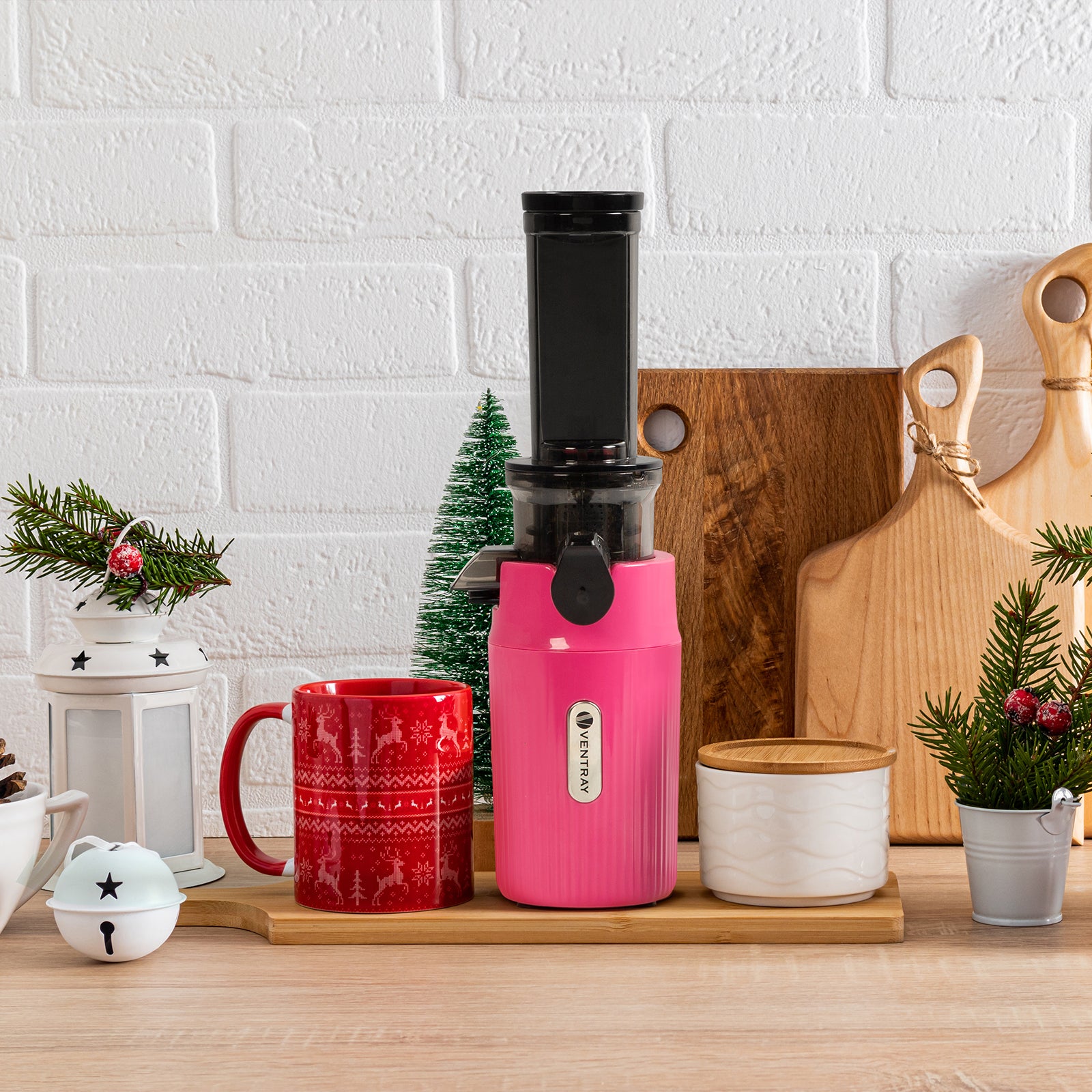 Ventray Pink Ginnie Juicer in the kitchen