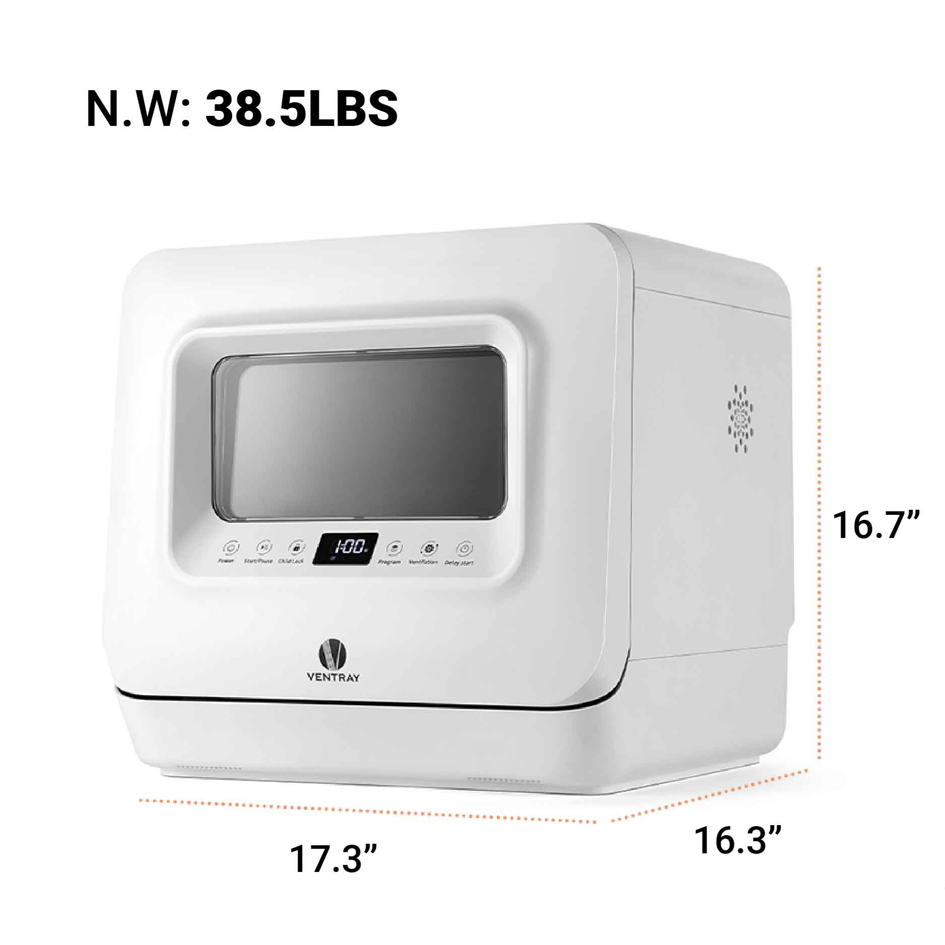 VENTRAY 小型桌上型全自動智慧洗碗機 五大洗滌模式 附烘乾功能 DW55AD