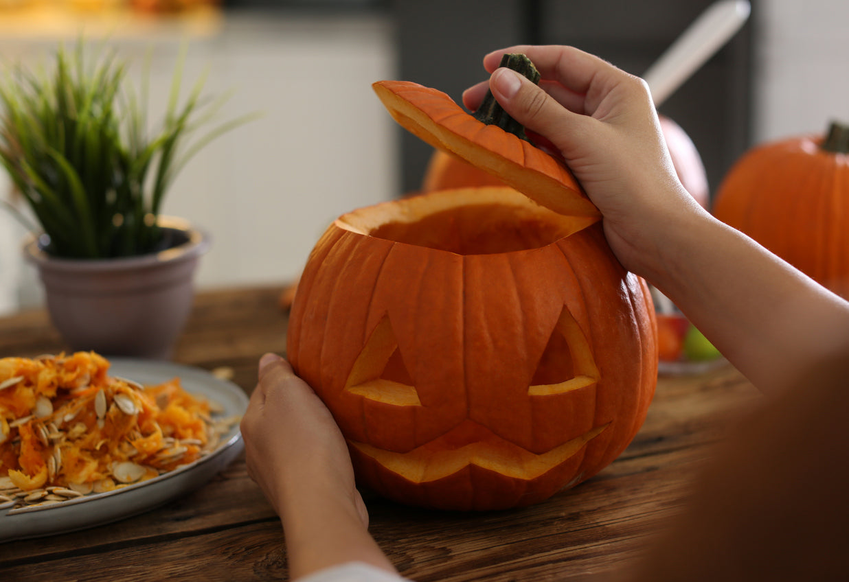 Autumn pumpkin carving
