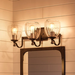Urban Ambiance - Bath Vanity Light - UHP2033 Crystal Bathroom Vanity Light, 7.5"H x 23"W, Olde Bronze Finish, Ravenna Collection -