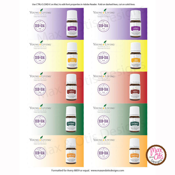 Printable Young Living Essential Oil Sample Folders Editable Pdf