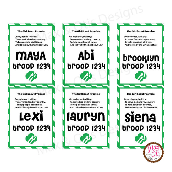 girl scout name badges