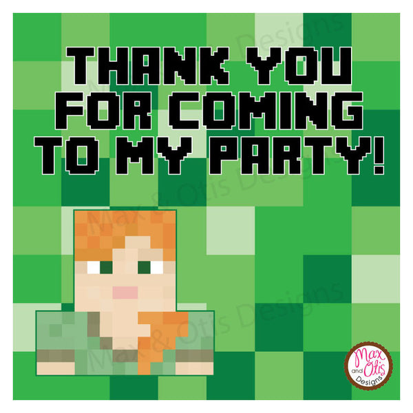 printable 4 tags labels minecraft alex thank you