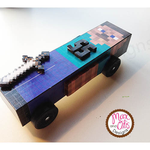 Minecraft Pinewood Derby Printable Car Skin Max & Otis Designs