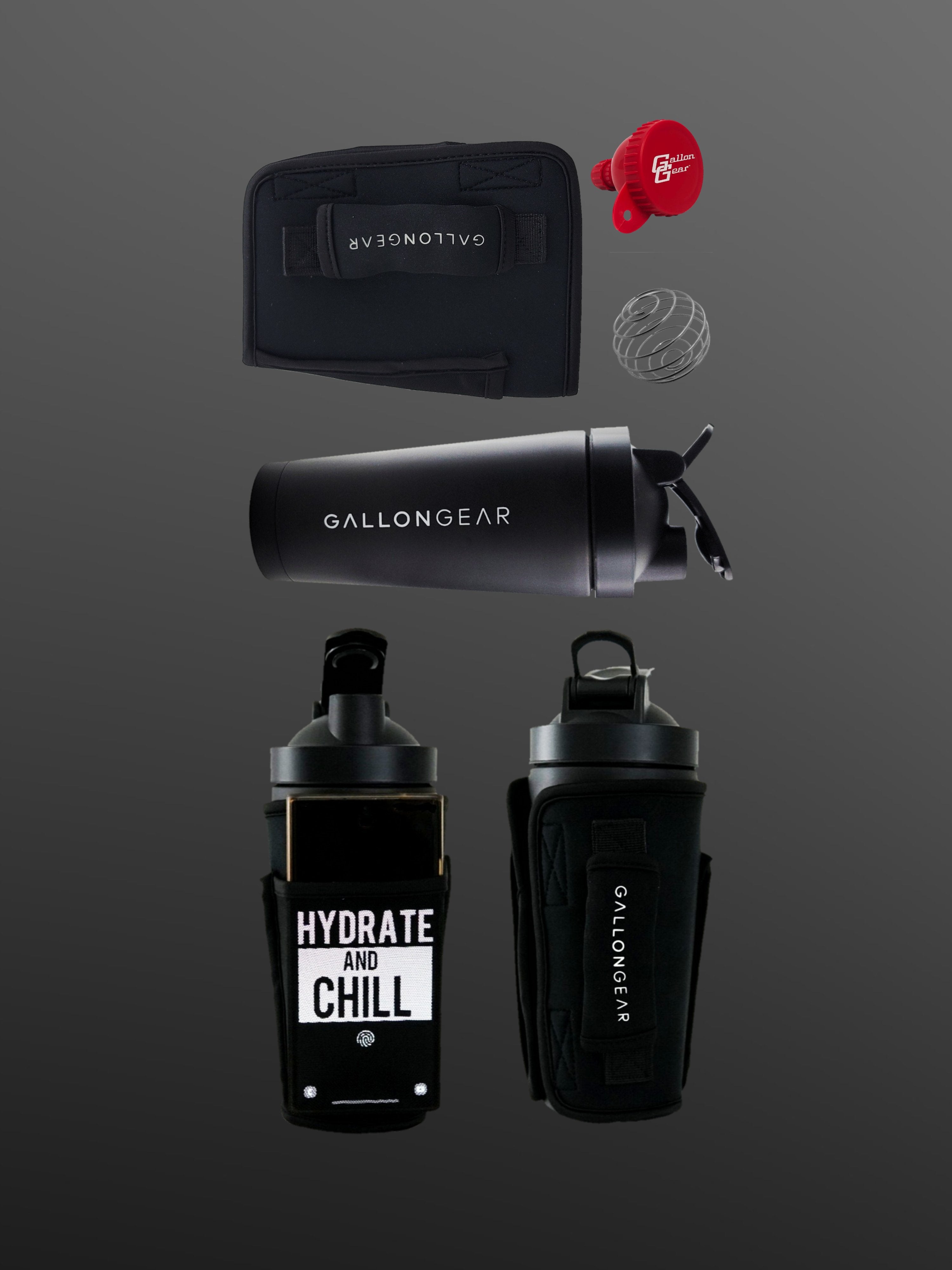 Black and Red Gallon Gear Supplement Funnel