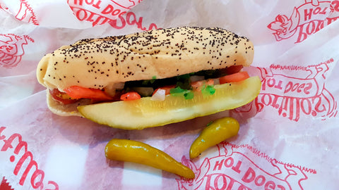 Portillo's hotdog by chef's satchel