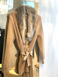 Michael Kors Fur-trimmed Cardigan – October Boutique