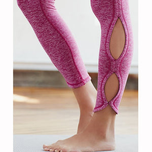 Infinity Symbol Cropped Leggings Yoga Leggings Yoga Pants made with polyester and cotton with an elastic waist in pink and white