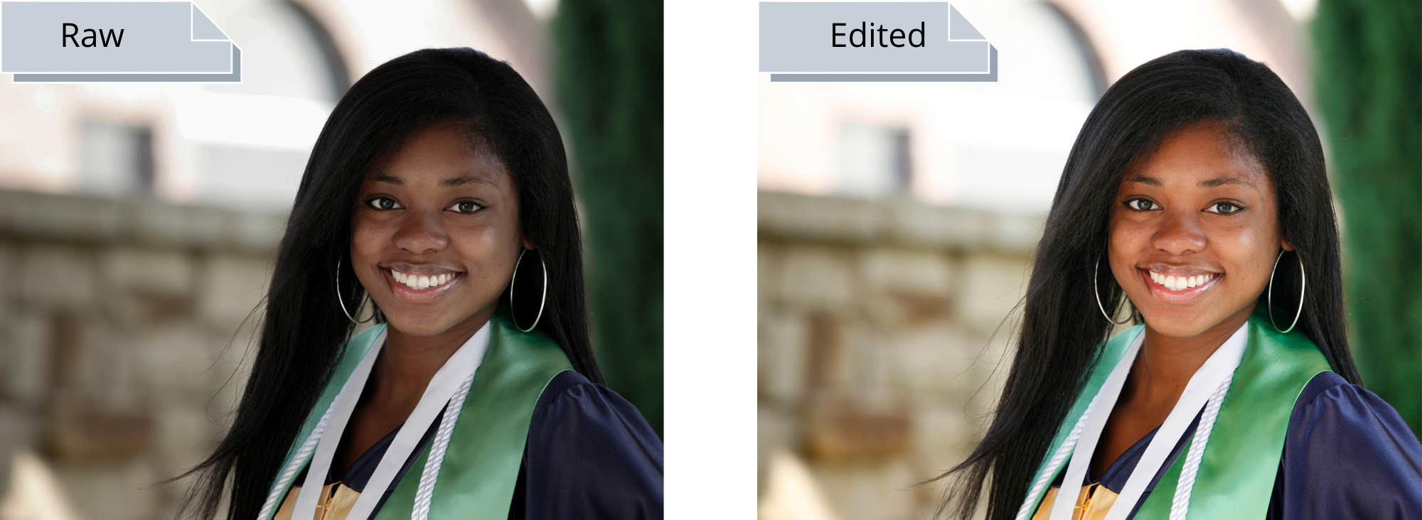 Image edited with Lightroom presets Black teen graduating 
