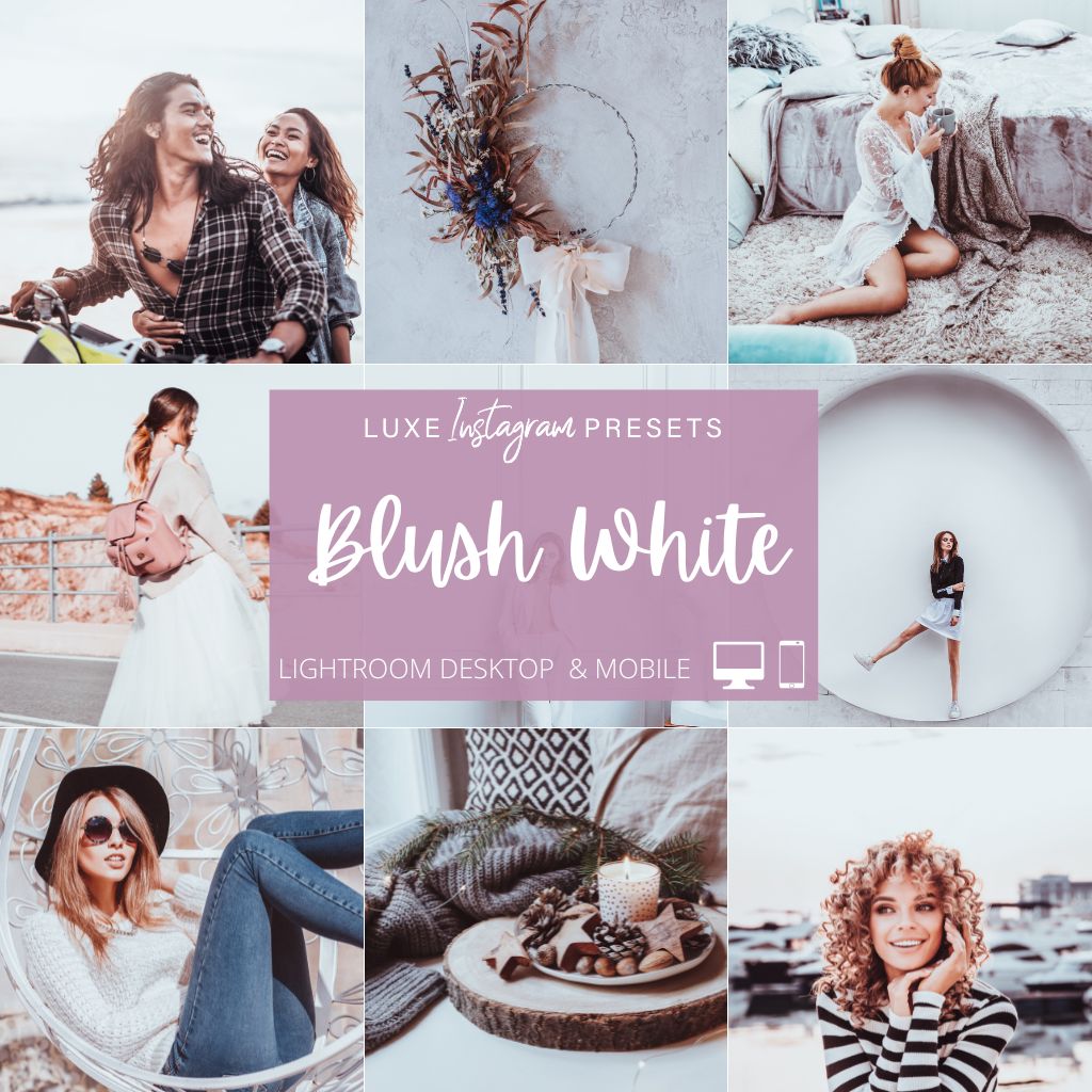 Blush White Instagram Presets for Lightroom Mobile & Desktop - The Luxe Lens product image