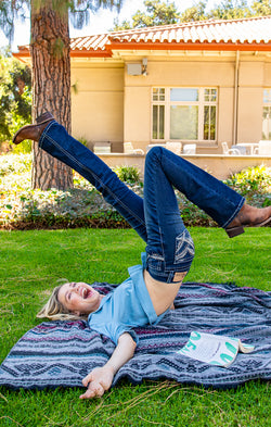 green bootcut jeans