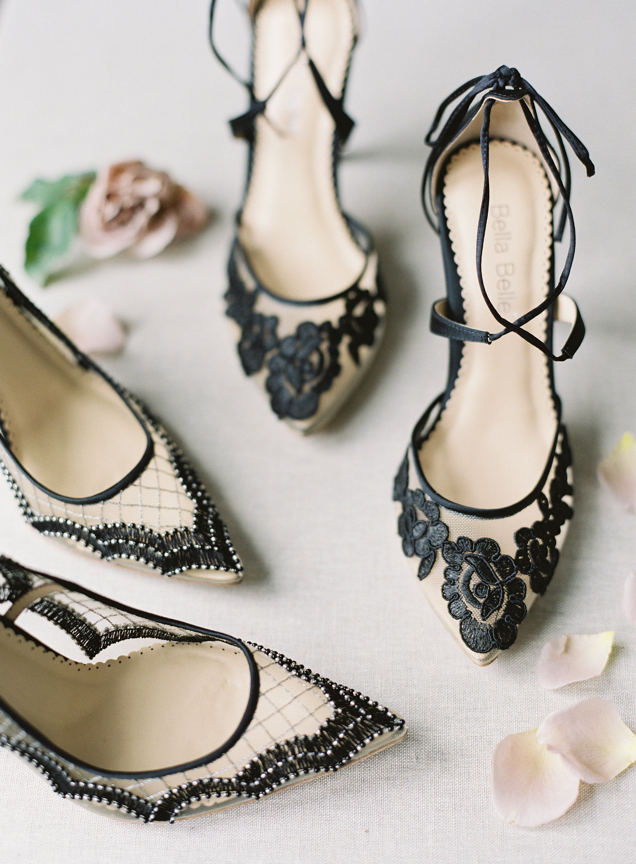 flat black wedding shoes