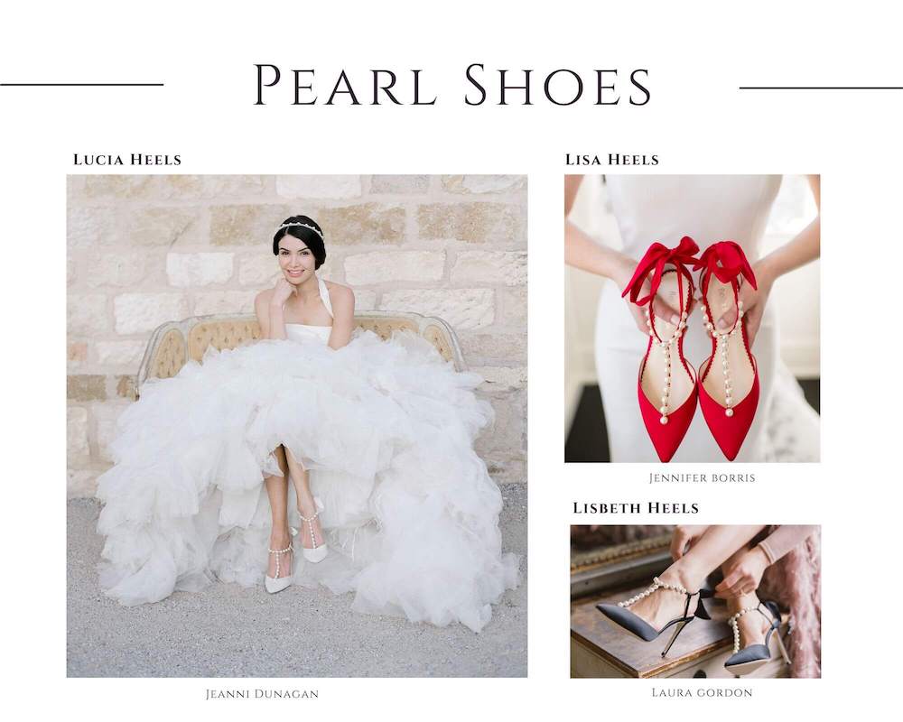 2023 wedding trends: wedding shoes pearls